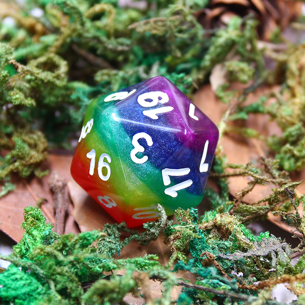 Rainbow D20 Dice